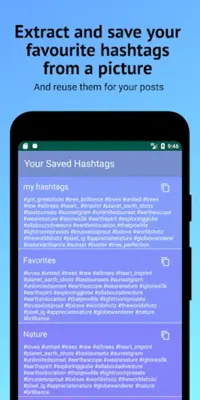 Hashtags Extractor android App screenshot 1